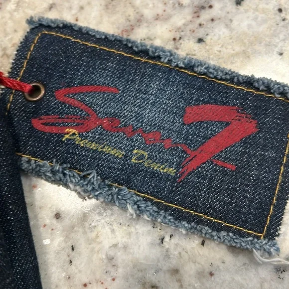 7 For All Mankind Dark Blue Boot Cut Jeans - Picture 3 of 8